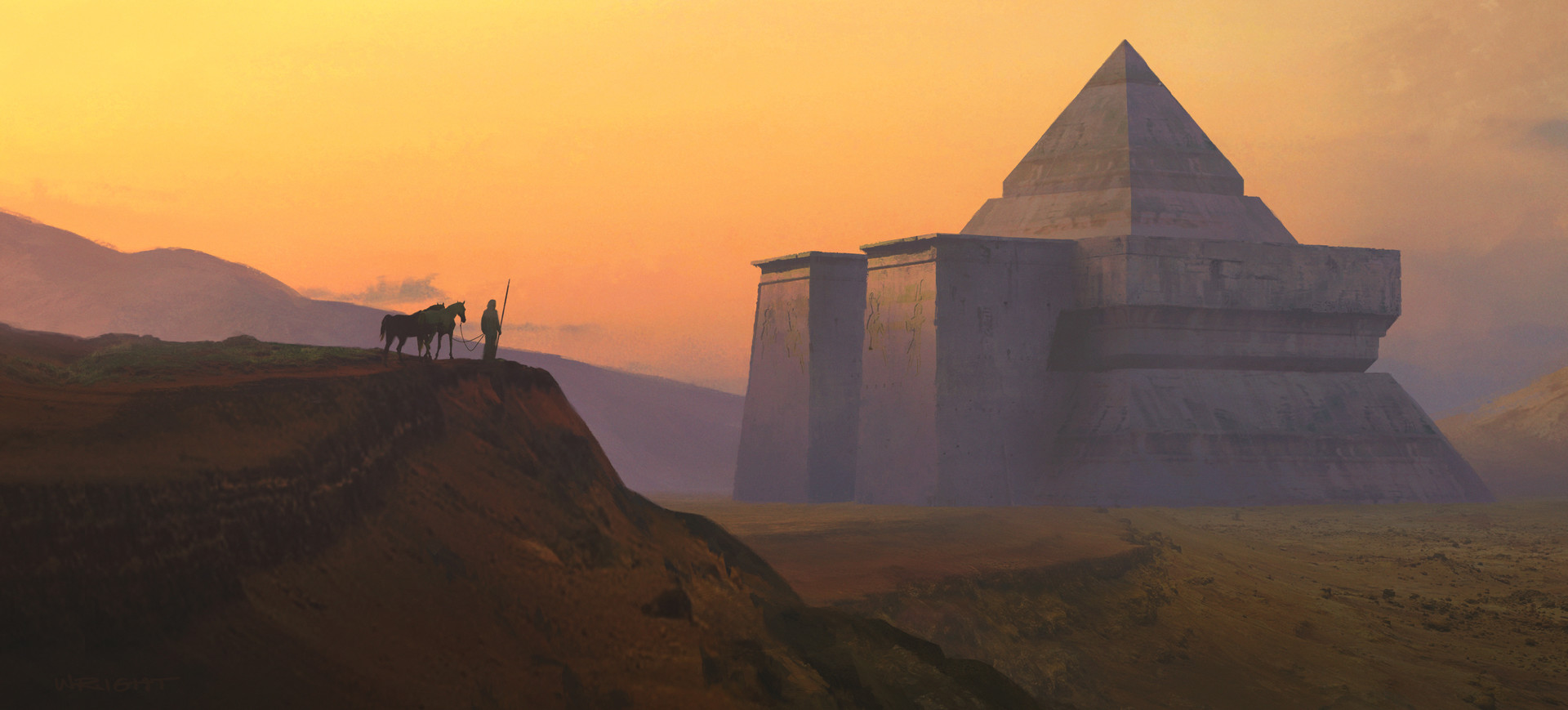 Digital painting de pyramide
