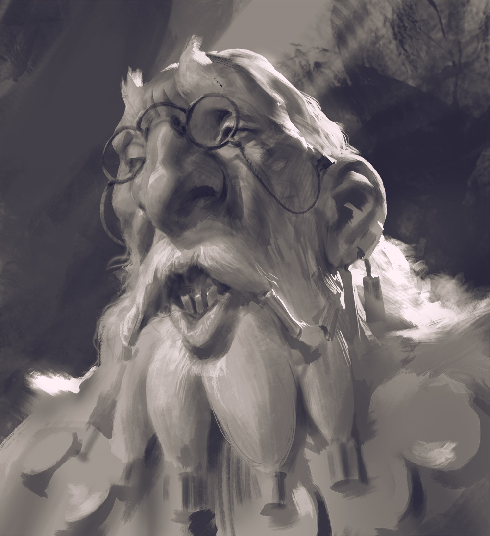 Even Amundsen digital painting Character design Sketchy Old man