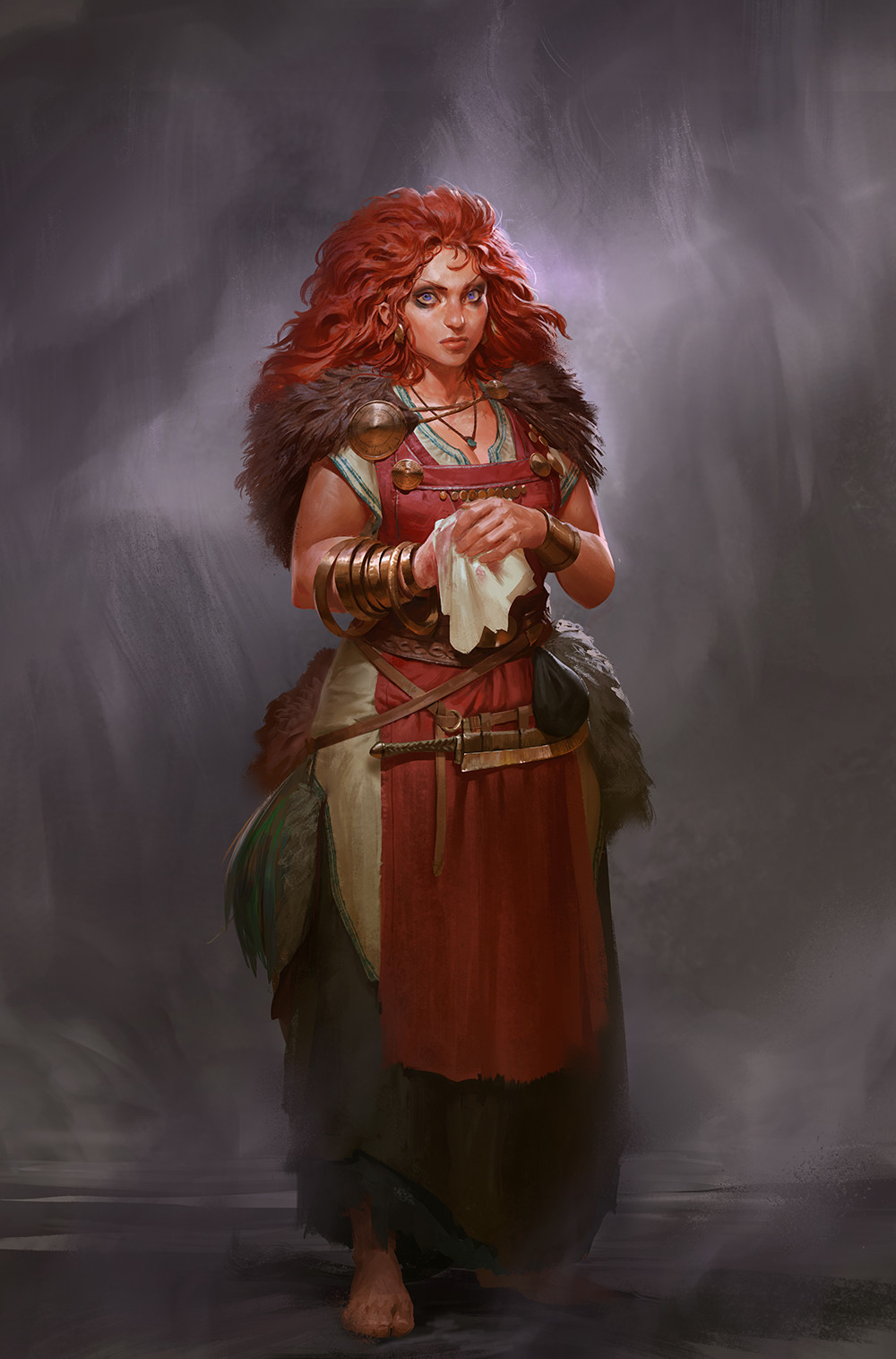 Even Amundsen digital painting Character design Redhead