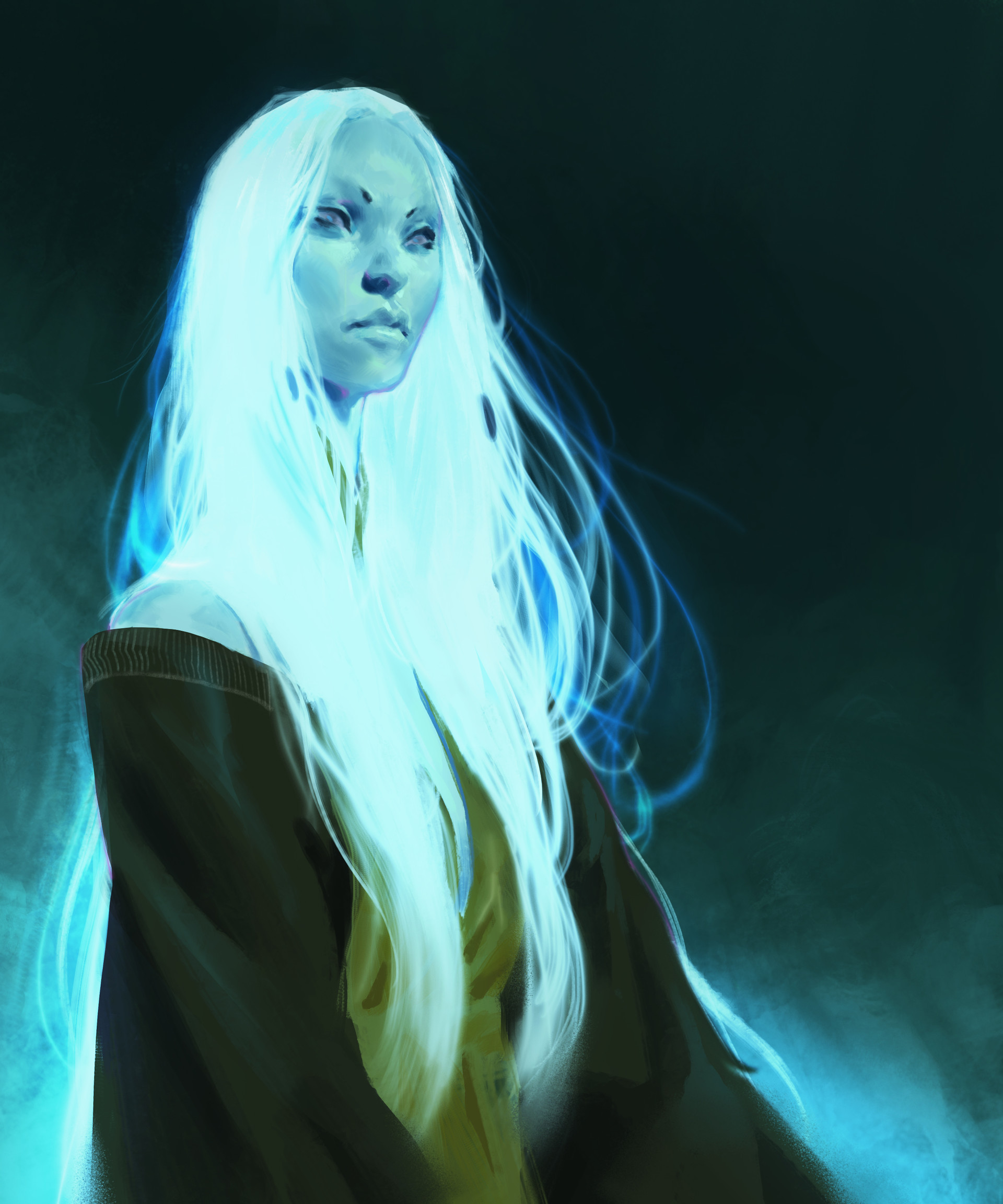 Even Amundsen digital painting Character design Sketchy Lady Ghost