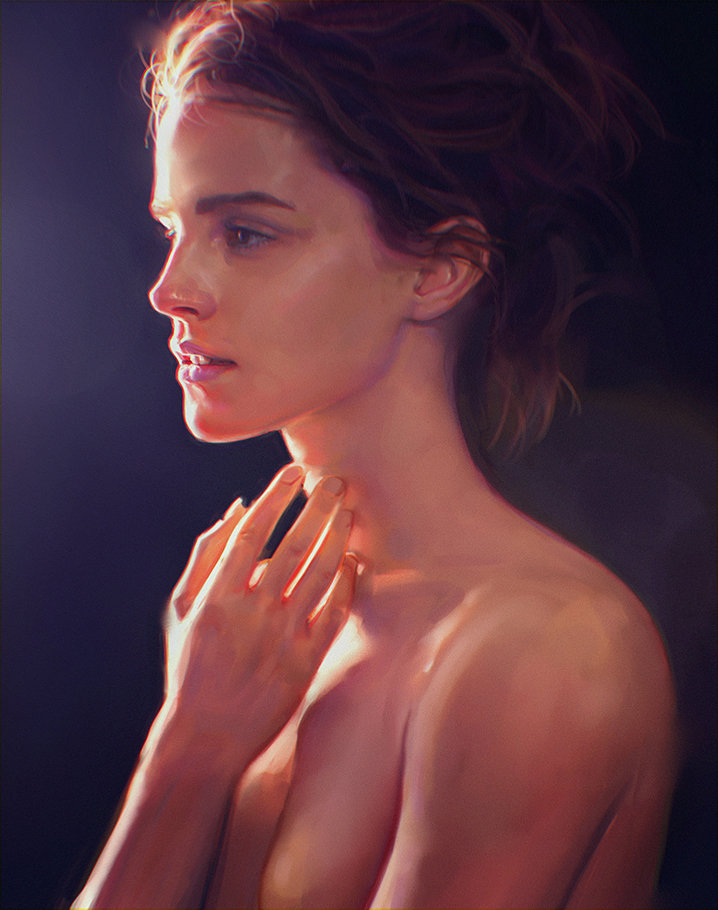 irakli nadar digital painting Portrait Emma Waston