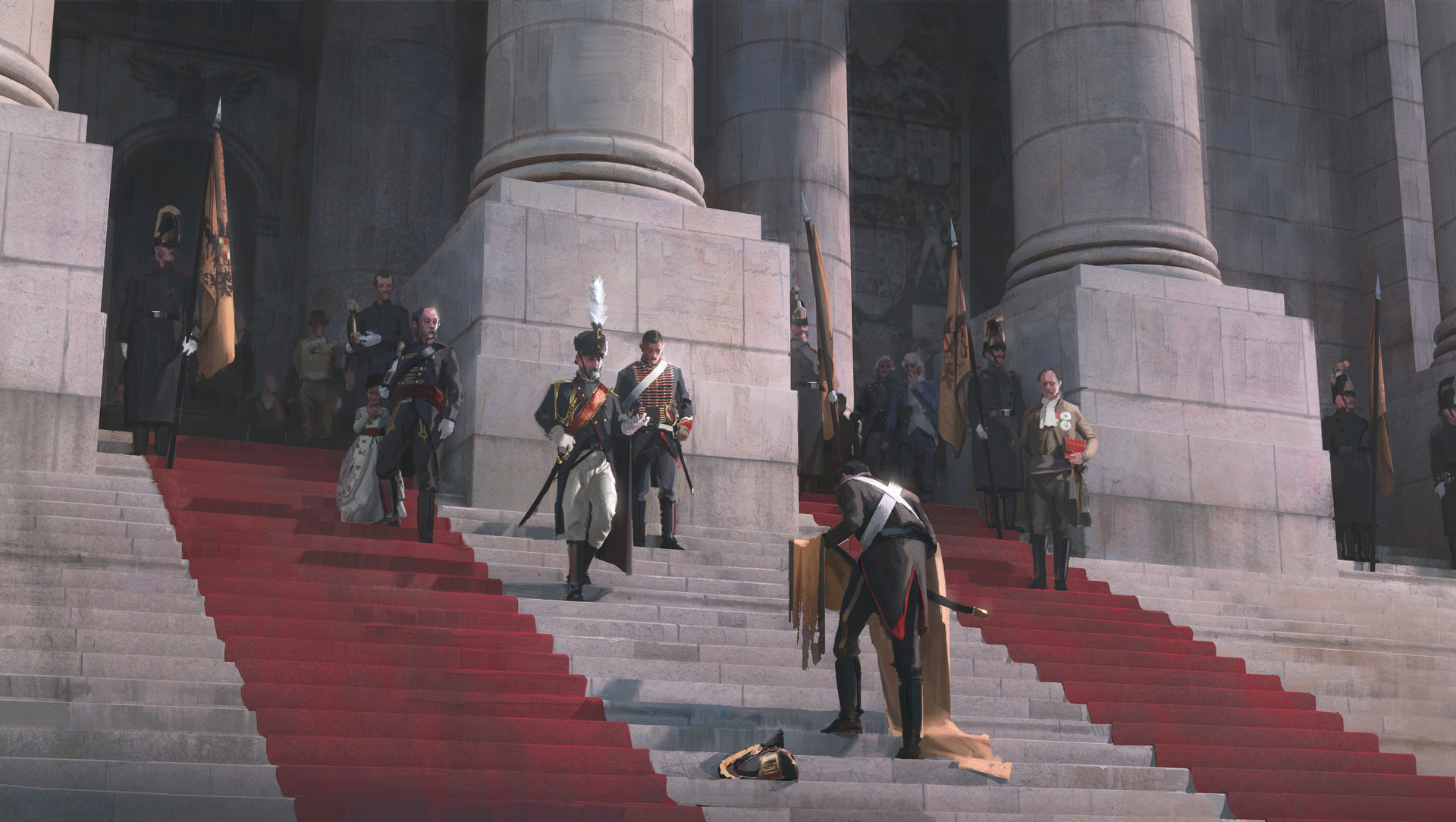 Nick Gindraux Digital Painting illsutration Loss after the battle of Austerlitz 