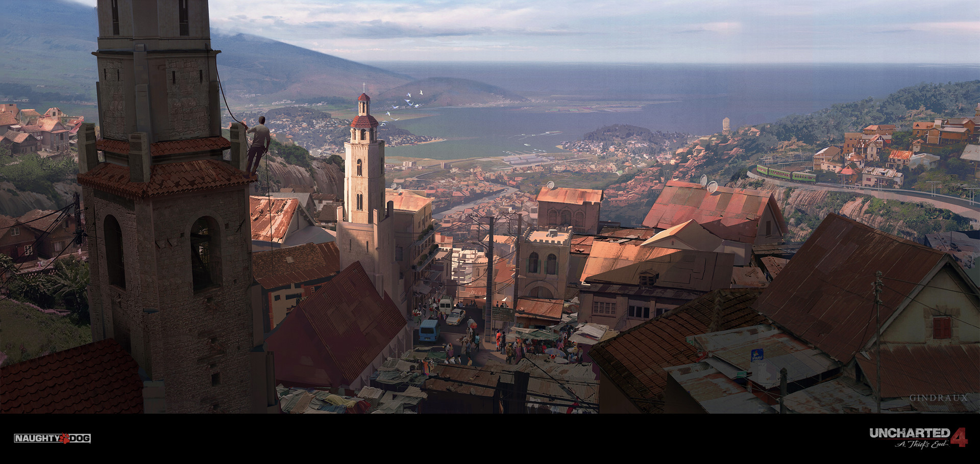 Nick Gindraux Digital Painting Concept Art Uncharted 4 Antananarivo Wide