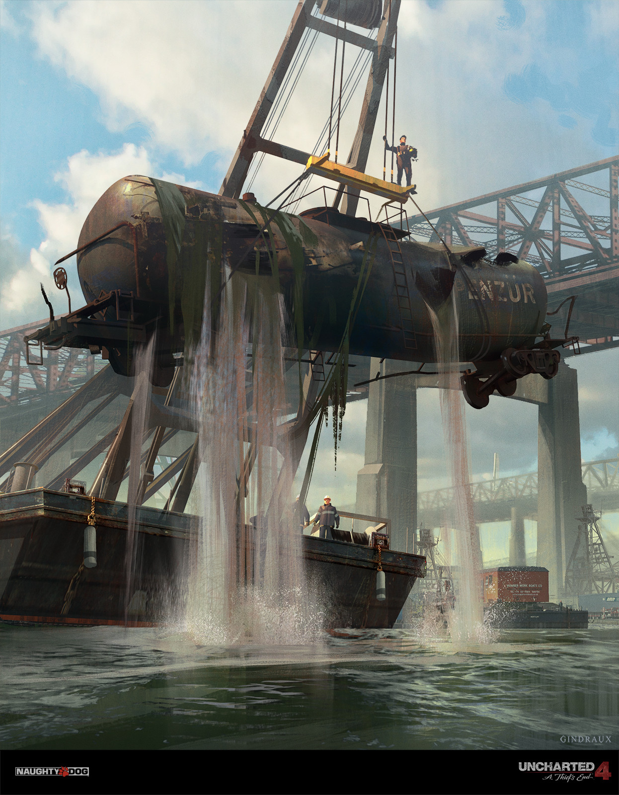 Nick Gindraux Digital Painting Concept Art Uncharted 4 Salvage Dive