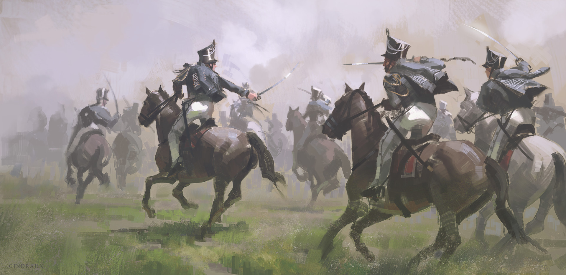 Nick Gindraux Digital Painting Sketch Hussard Charge