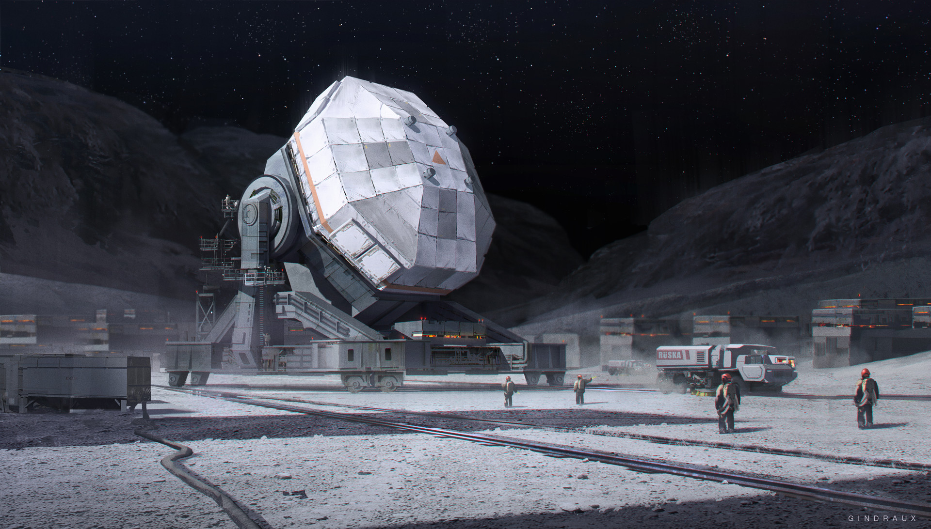 Nick Gindraux Digital Painting Concept art Space Radome