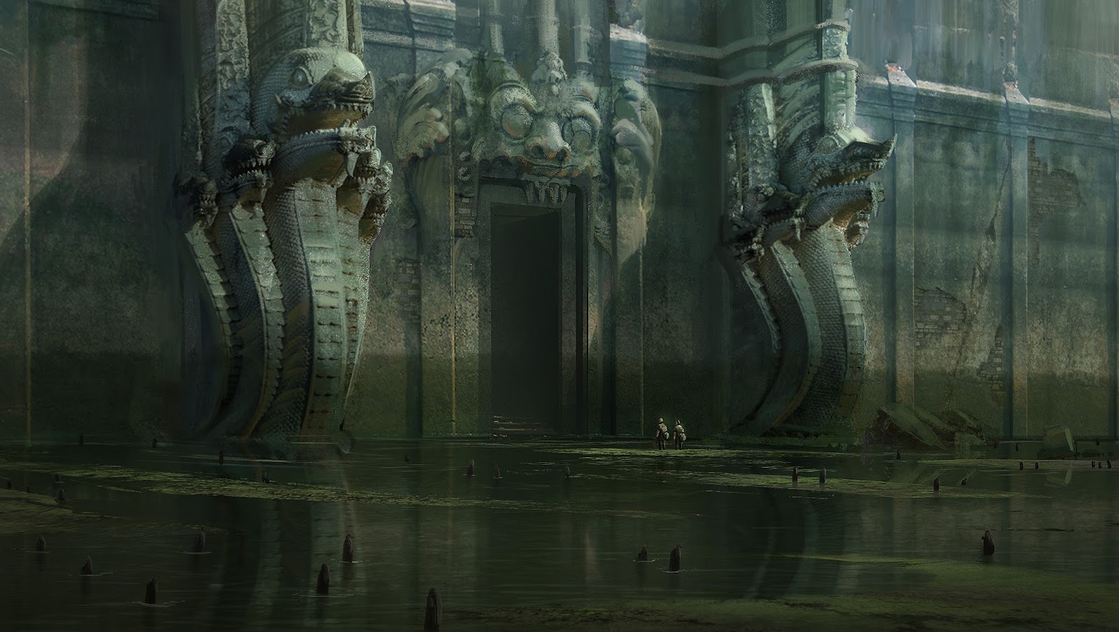 Nick Gindraux Digital Painting Concept art Temple in the Marshes