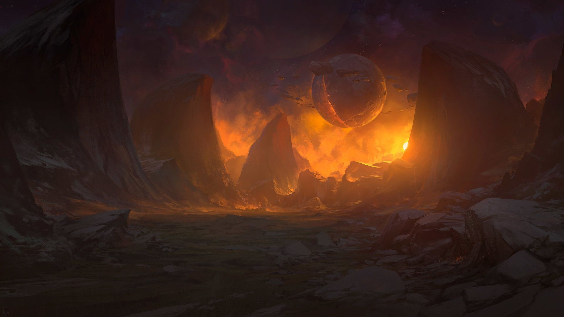 Noah Bradley Digital Painting Illustration A Tear for Every Hero in Hell