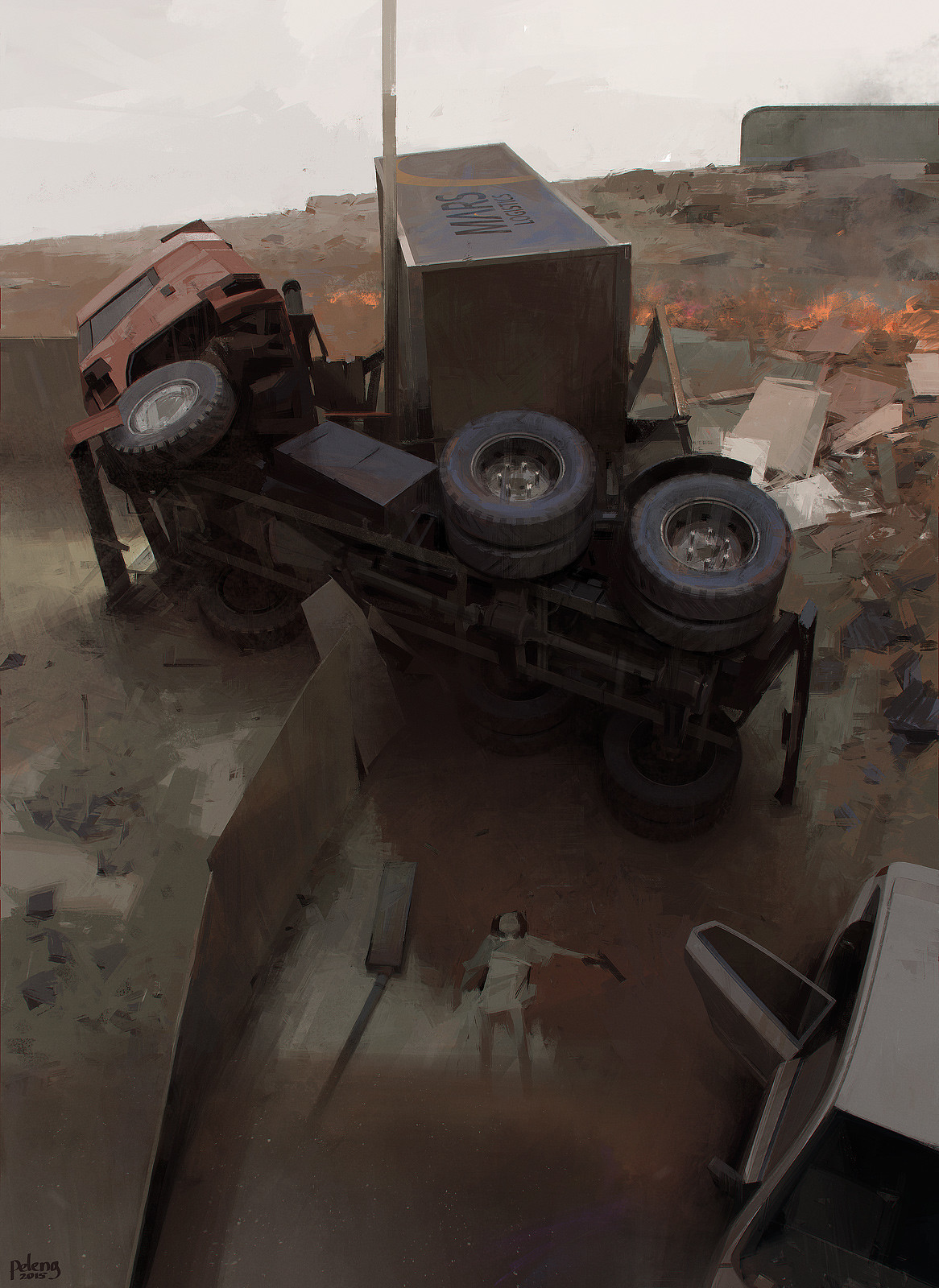 Sergey Kolesov Digital Painting Illustration Personal Work Cars Apparently is stability