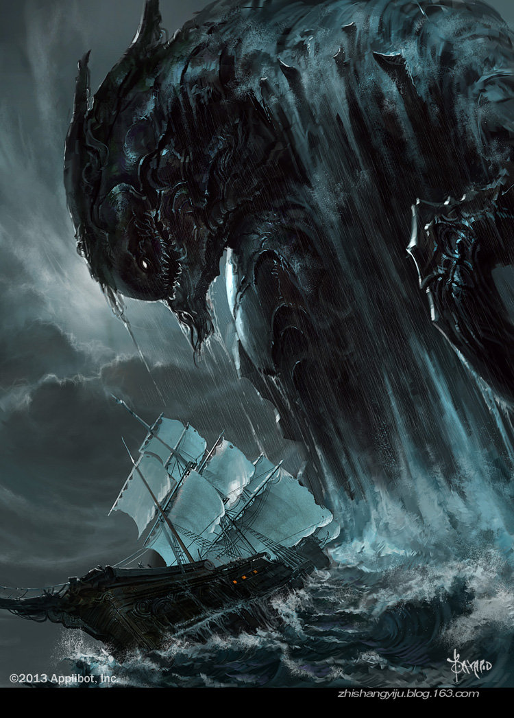 Bayard Wu Digital Painting Illustration Fantasy Monster Deep Sea