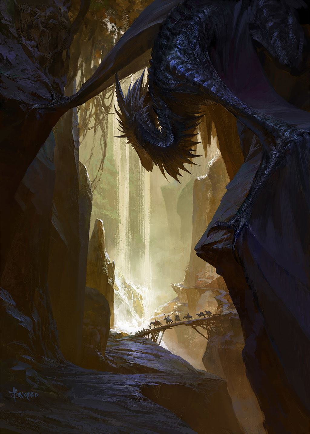 Bayard Wu Digital Painting Illustration Fantasy Dragon Hunting