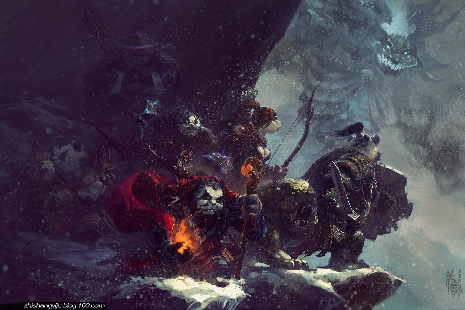 Bayard Wu Digital Painting Illustration Fantasy Hunting World Of Warcraft Pandaria