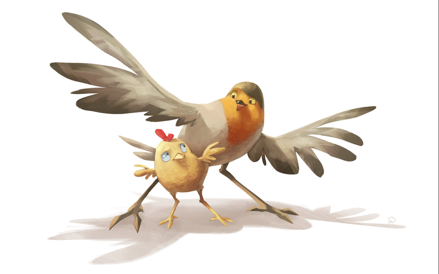 erry Allen Digital Painting Illustration Standing around bird 1 