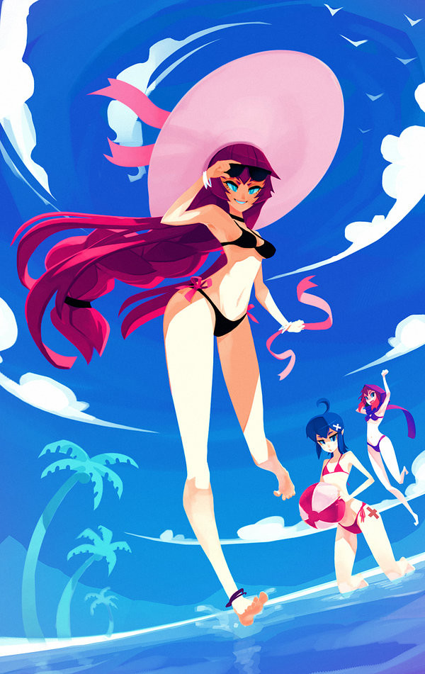Deadslug_digital_painting_illustration_summer_girl_swimsuit