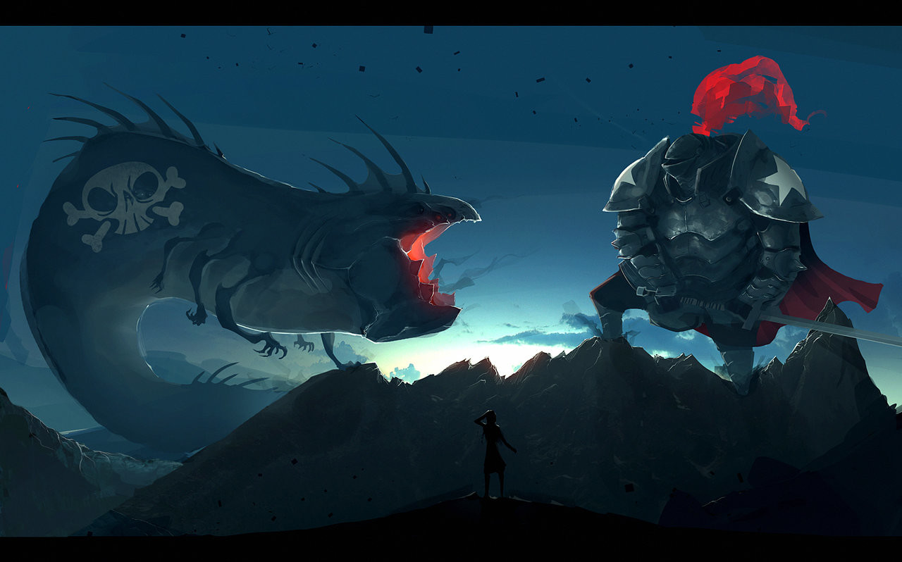 Deadslug_digital_painting_illustration_monster_knight_giant