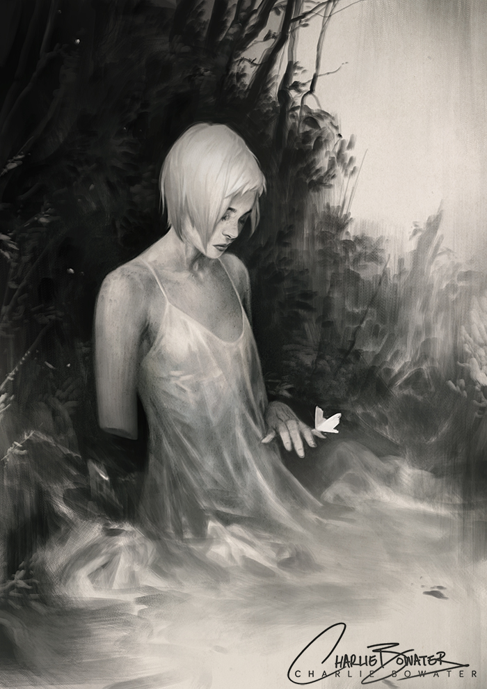 Charlie_Bowater_digital_painting_illustration_girl_white_butterfly