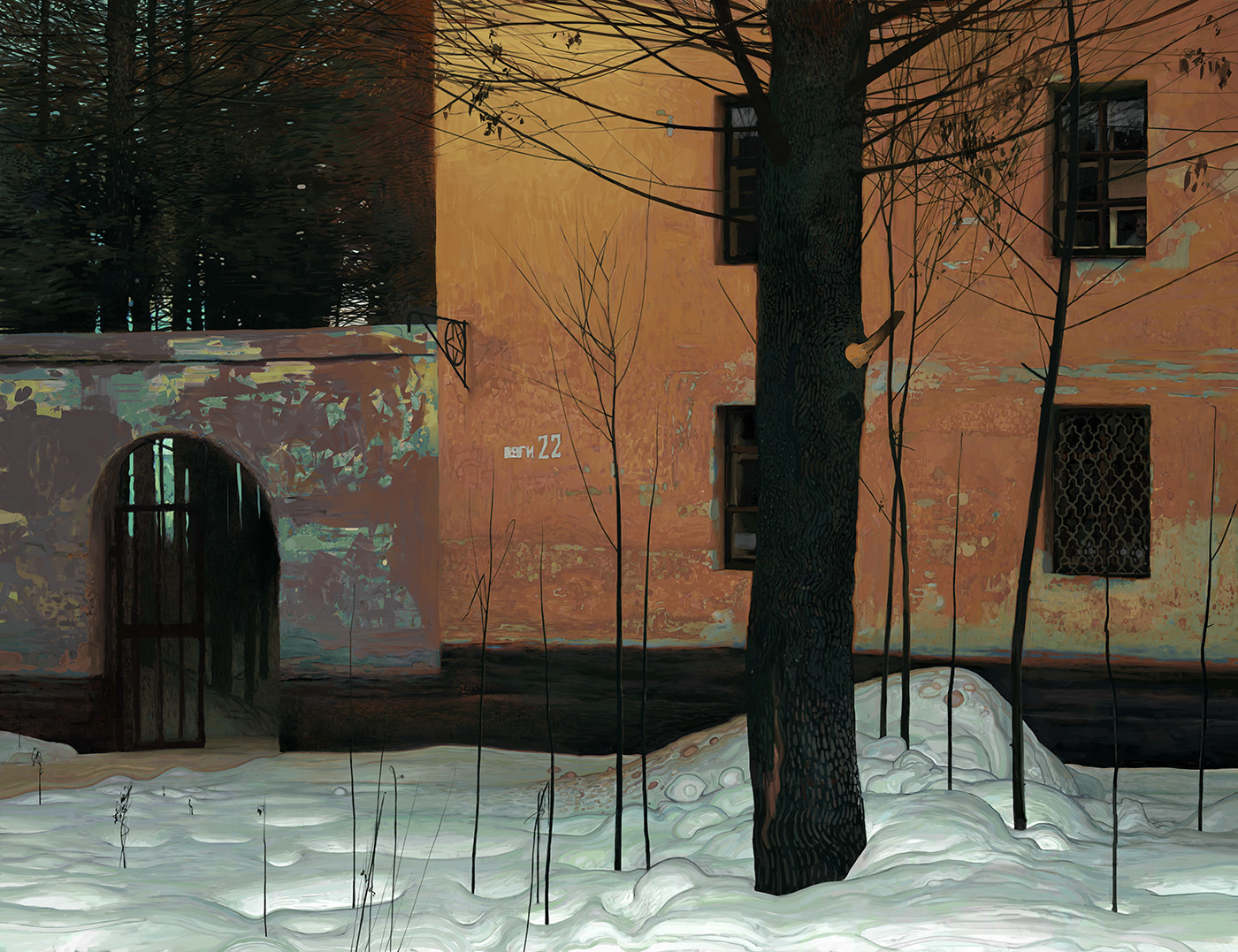 Andrey Surnov Digital Painting Long winter tree