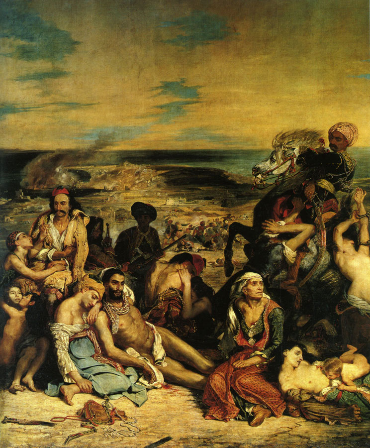 Delacroix, scène de massacre de Scio, musée du Louvre, 1824