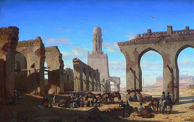 Prosper Marilhat, ruines de la mosquée du Khalife Hakem au Caire, 1840