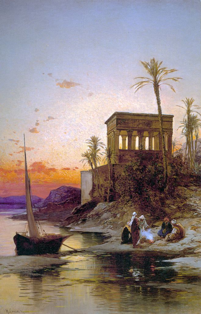 Hermann David Salomon Corrodi, le kiosque de Trajan au bord du Nil, 1905