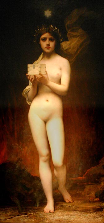 Jules Joseph Lefebvre, Pandora, musée des beaux art de Buenos Aires, 1872