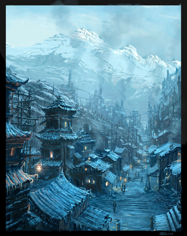 Steampunk_Chinese_Village_by_Raphael_Lac