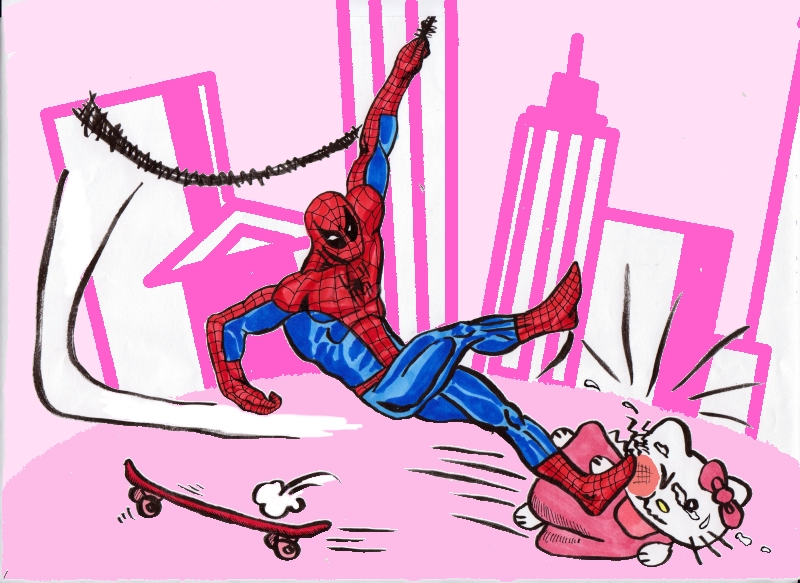 spider-man-kick-hello-kitty-couleur-001.